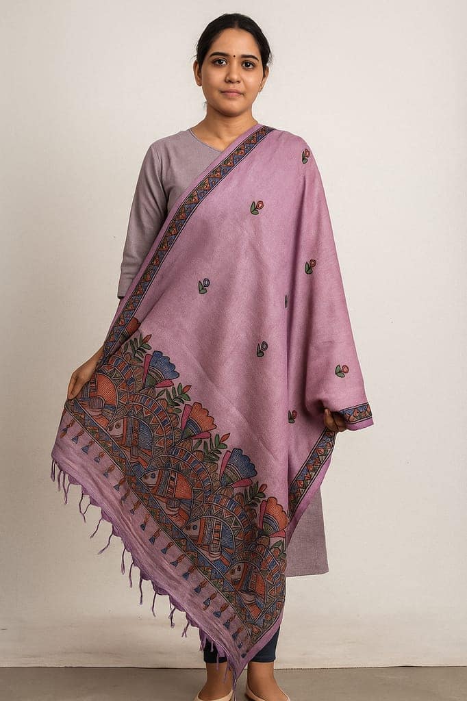 Hand-Painted Handloom Stole