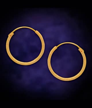 LUV FASHION Golden Bali Earrings ( Pack of 1 )