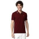 Mufti Maroon Jacquard Popcorn Polo