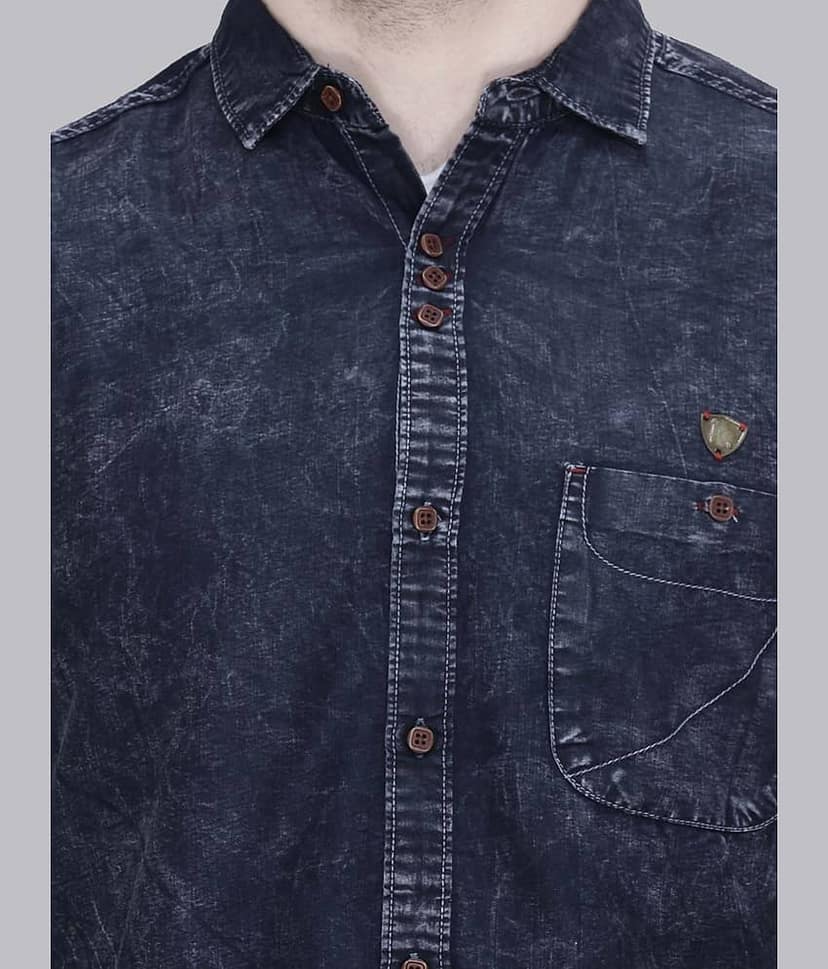 Kuons Avenue - Grey Denim Slim Fit Men's Casual Shirt ( Pack of 1 ) view 2