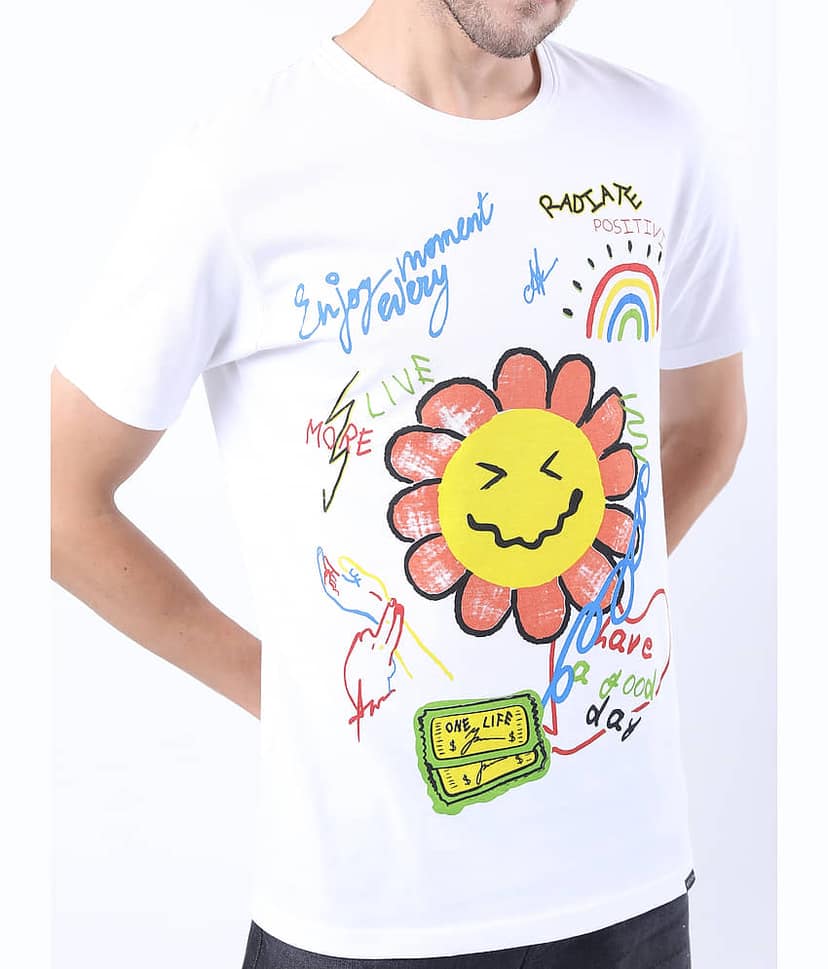 Ketch Pack of 1 100% Cotton Slim Fit Men's T-Shirt ( White ) view 2