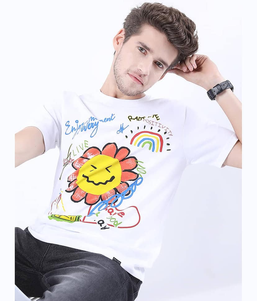 Ketch Pack of 1 100% Cotton Slim Fit Men's T-Shirt ( White ) view 6