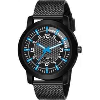 HRV Men's Round Dial Black Strap Analog Watch