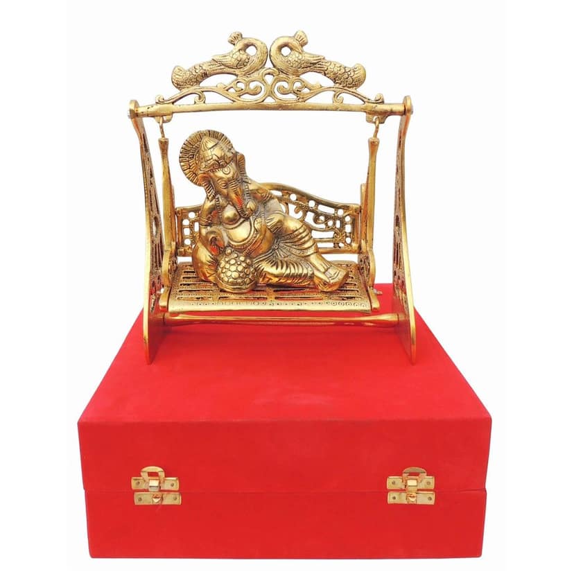 Aluminium Showpiece Garden Jhula Ganesh (ASMAS459 G) view 2