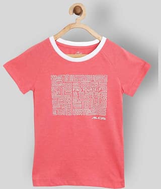 Alcis Pack of 1 Girls Cotton T-Shirts ( Orange )