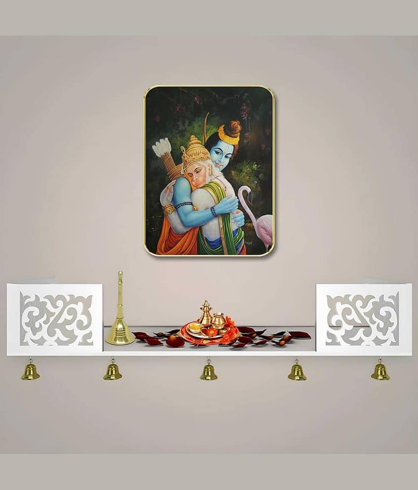 Livin'luxe Lord Ram Hanuman MDF Wall Art with Table Top Stand view 2
