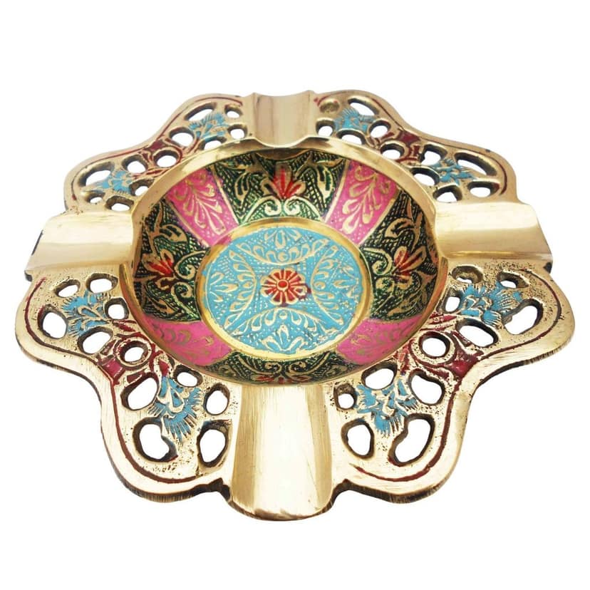 Brass Ashtray | Luxury Office & Living Room Decor, Height : 1 Inch (ZMAS382 A) view 2