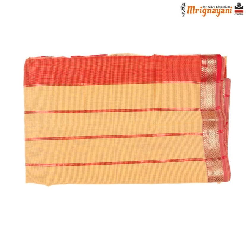 HANDLOOM MAHESHWARI SILK SAREE WITH BLOUSE (SKU - 3S0109230422, SAREE-1129) view 5