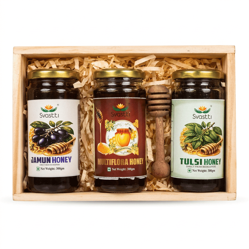 Svastti Assorted Honey Gift Box (3 x 300gm Jars) view 3