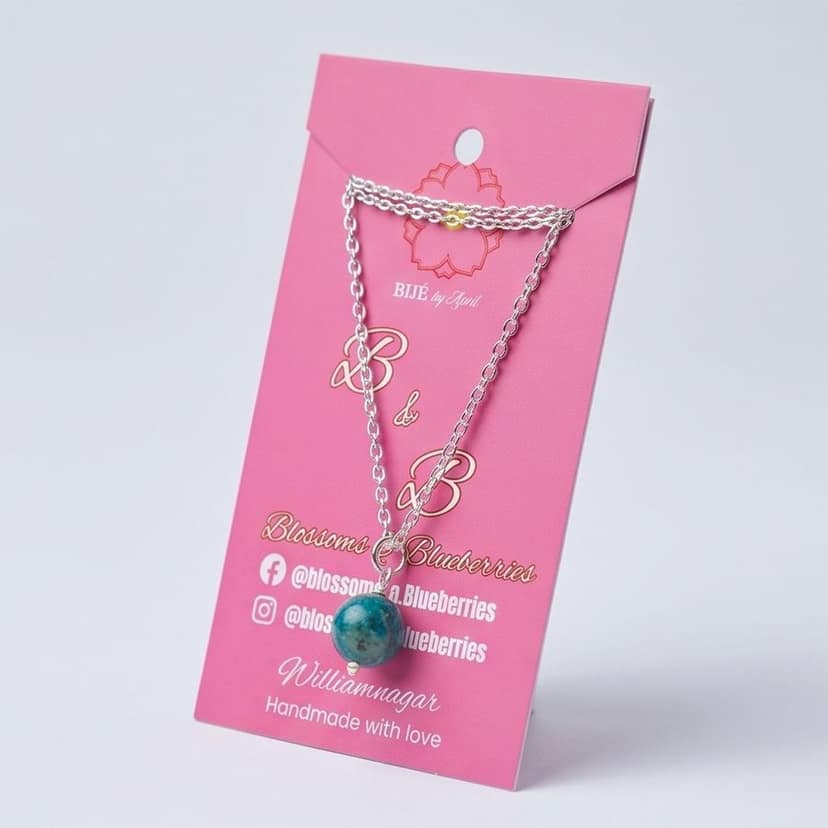 Handcrafted Turquoise Bead Silver-Tone Necklace view 3