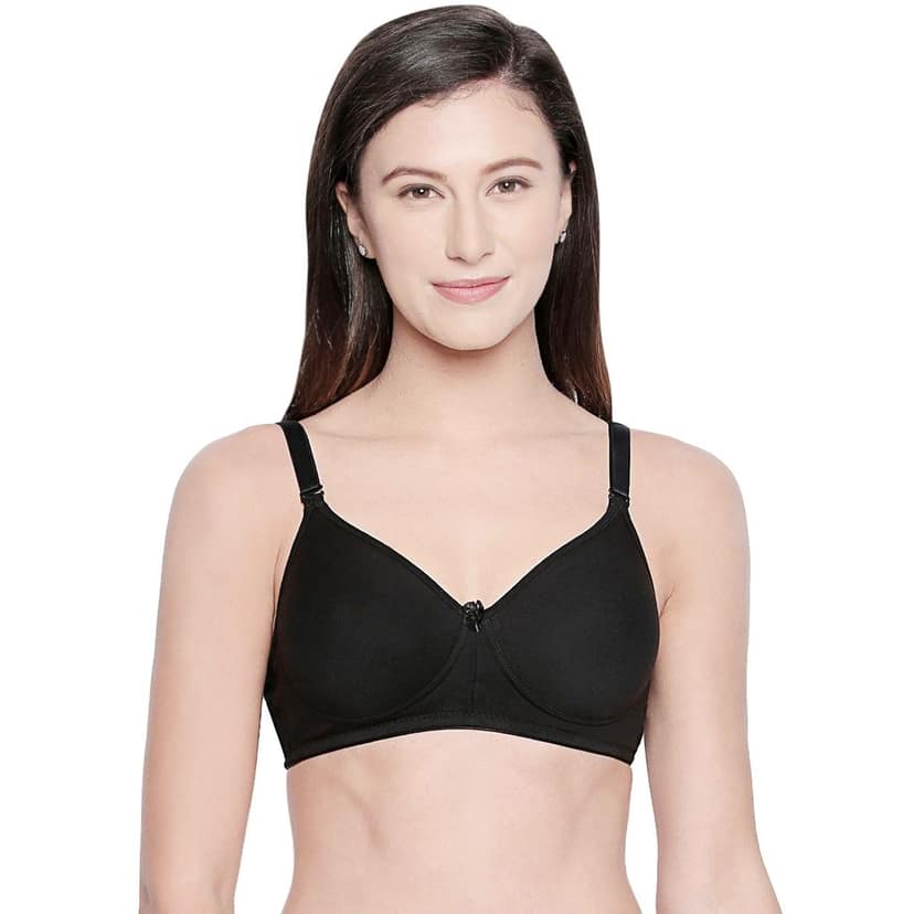 Bodycare Women Cotton Spandex Full Coverage Padded Regular Bra 6590-Black