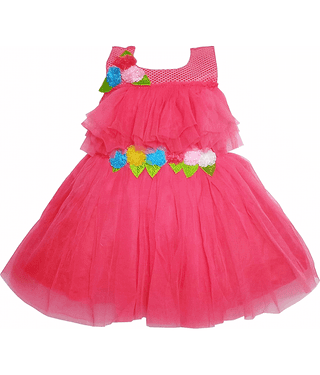 harshvardhanmart.com Net Frock For Girls ( Pack of 1 , Red )