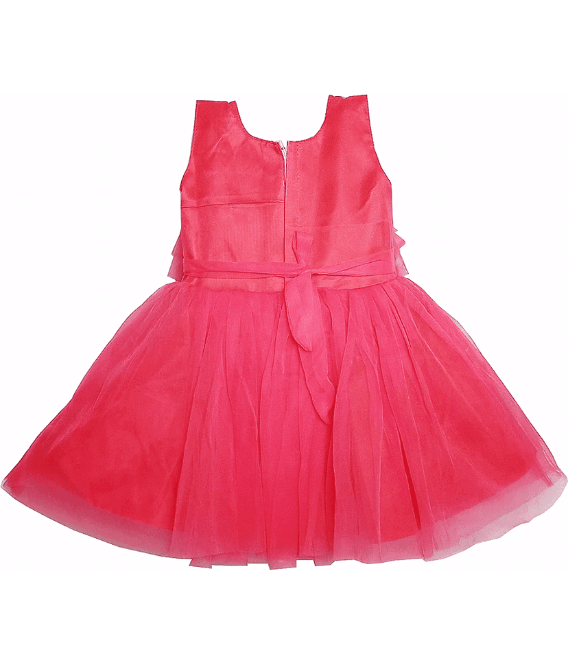 harshvardhanmart.com Net Frock For Girls ( Pack of 1 , Red ) view 2