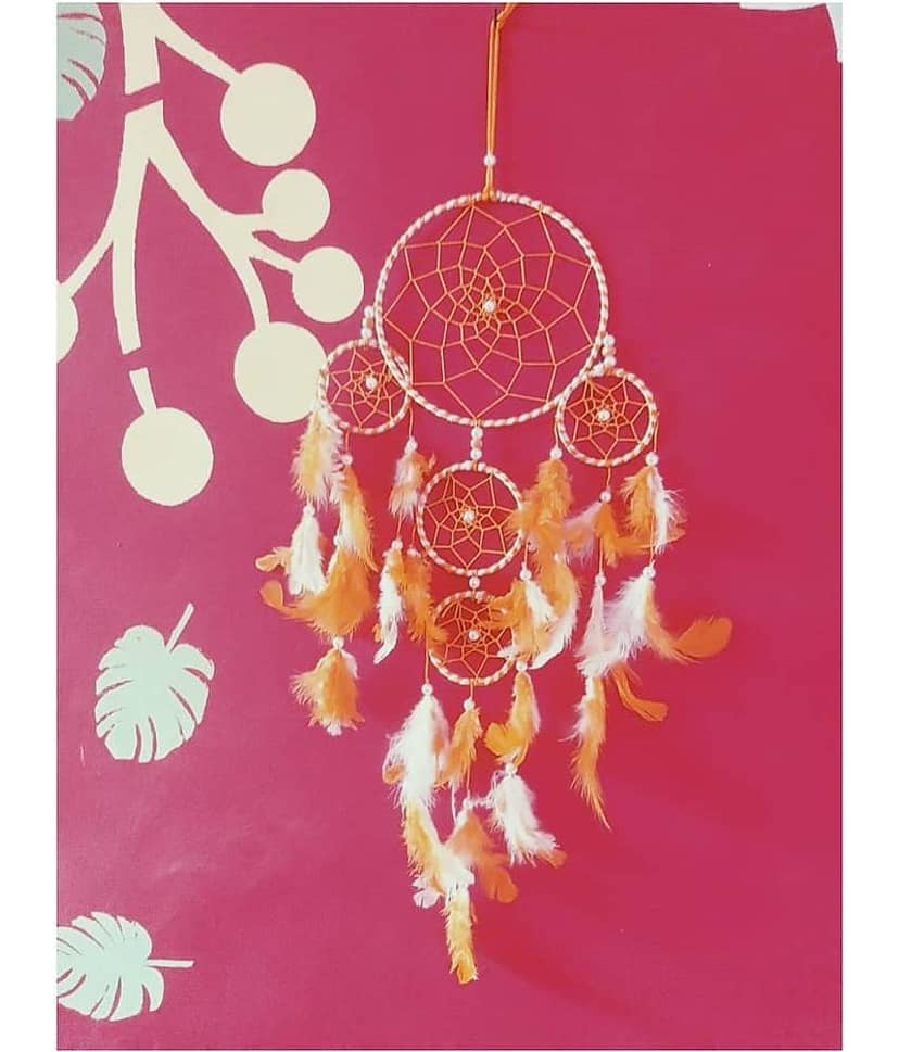 new lucky Feather Multicolour Dream Catcher - Pack of 1 ( 51 X 16 cms )