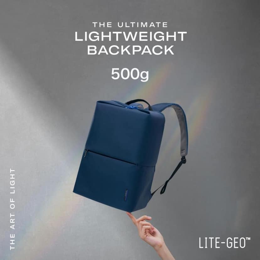 Lite-Geo Lightweight Durable Backpack with Smart Organization & Ergonomic Design for Business, Travel & Everyday Use- Blue view 2