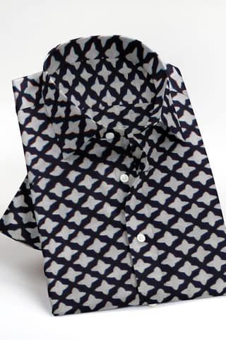 Garvi Gurjari (A Gujarat Govt Enterprise Mens Hand Block Printed Cotton Full Sleeve Shirt(GGCMBPS04)