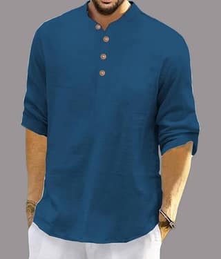 UNI VIBE Brown Cotton Blend Men's Shirt Style Kurta ( Pack of 1 )