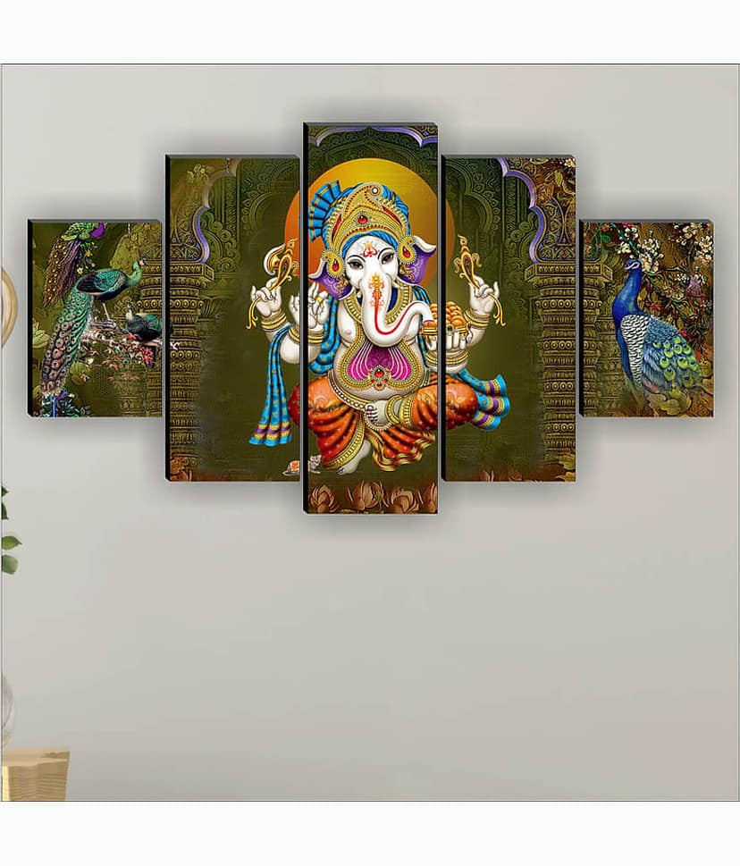 Saf Lord Ganesh Ji Religious Wall Hanging Framed Painting view 2