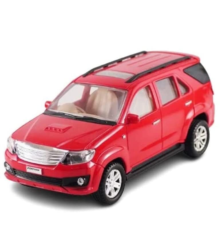 Pull Back Plastic Fortuner Car Toys|Wonderfull Design & Bold Look |Perfect for Kids Fun (Pack of 1, Red)