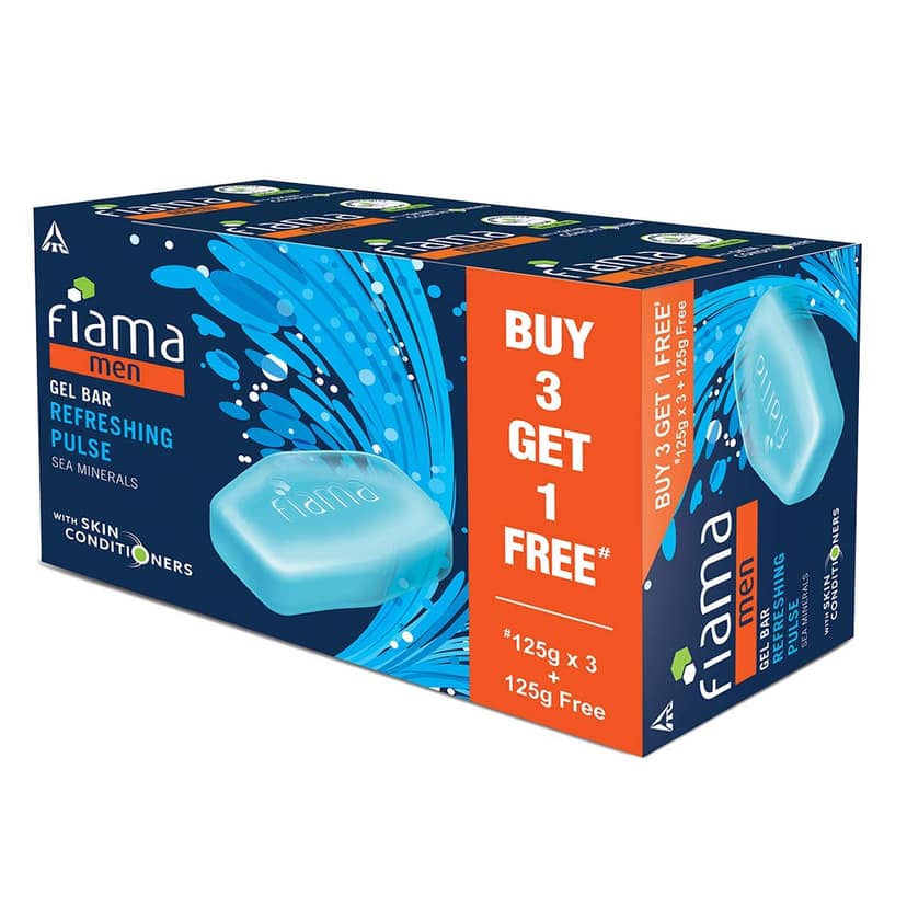Fiama Men Refreshing Pulse Gel Bar, With Sea Minerals, With Skin Conditioners - 125G view 2