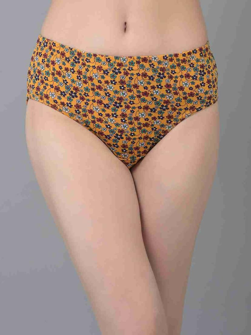 Dollar Missy Pack of 4 Women’s Combed Cotton Deep Printed Inner Elasticated Hipster Panty view 2