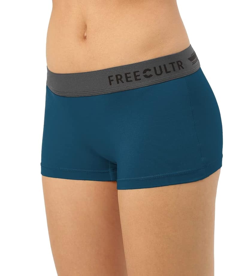 Freecultr Women's Underwear Antibacterial Micromodal Airsoft | Boy Short - Non-Itch, No Chafing, Sweat-Proof Comfort Pack of 1-Midnight Blue view 6
