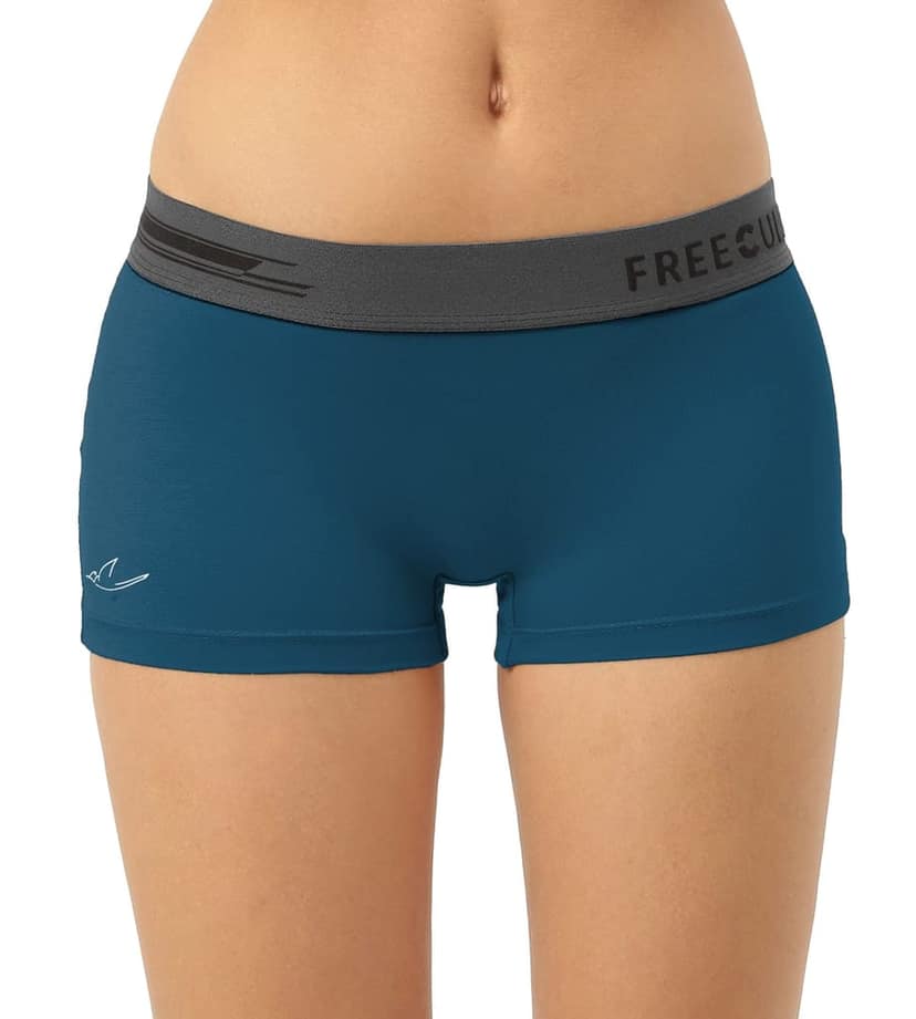 Freecultr Women's Underwear Antibacterial Micromodal Airsoft | Boy Short - Non-Itch, No Chafing, Sweat-Proof Comfort Pack of 1-Midnight Blue view 8