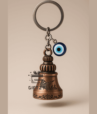 Guardian Bell Keychain with Evil Eye Red Finish Protection Bell, Lucky Spiritual Ghanti Keyring for Riders, Bike Keychain for Men & Women, Car Keys, Home Keys & Gifting Accessory