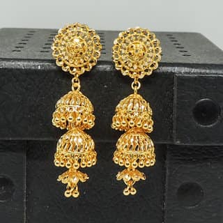 Traditional 1gm gold and micron plated jhumkis