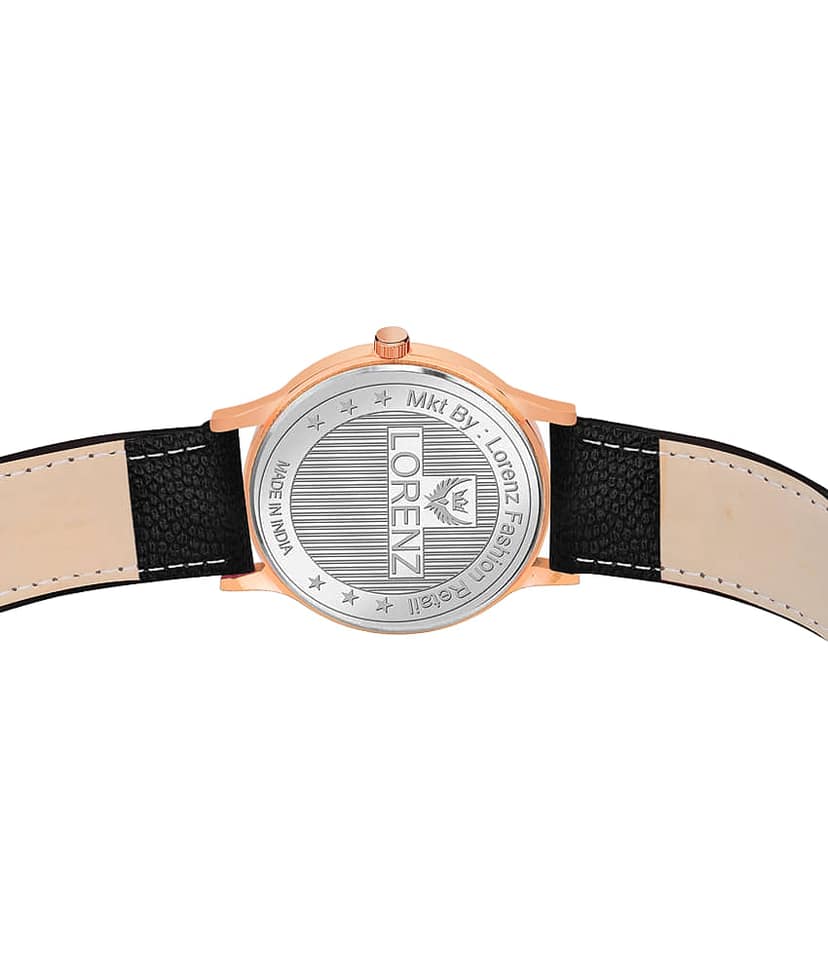 Lorenz Black Leather Analog Men's Watch view 2