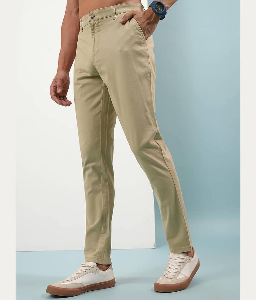 Highlander Tapered Men's Chinos - Beige ( Pack of 1 ) view 4