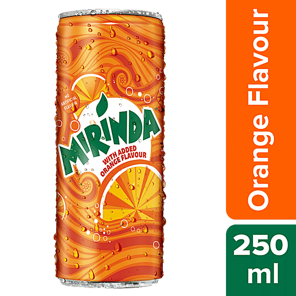 Mirinda Soft Drink - Orange, 250 ml Can