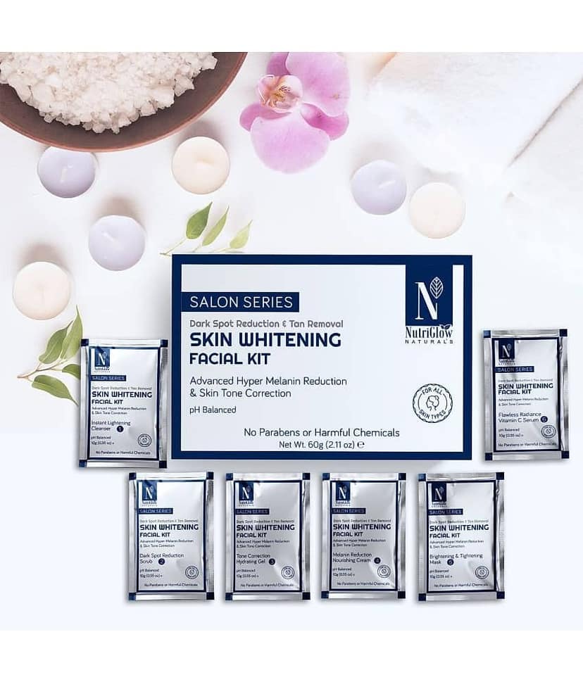 NutriGlow NATURAL'S Advanced Pro Formula Skin Whitening Facial Kit for Skin Tone Correction, Each 60gm (Pack of 2) view 2