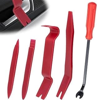 5PCS Auto Trim Removal Tool kit, Car Clip Pry Tools Kit No Scratch Plastic, Car Door Panel Rivet Pliers Tool Kit, Automotive Interior Fastener Puller Remover Body Repair Set for Car