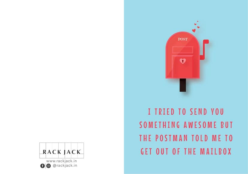 Rack Jack funny romantic greeting card with envelope - mailbox view 2