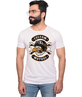 Nityanand Enterprises White Cotton Blend T-Shirt