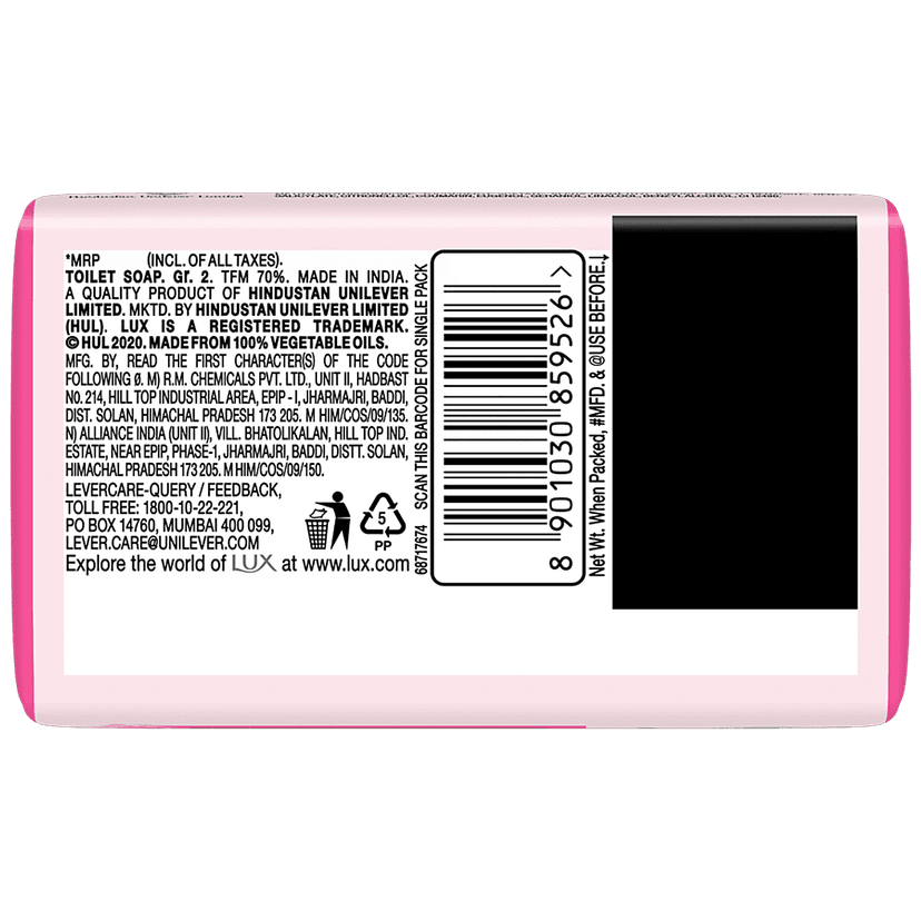 Lux Soft Touch Silk Essence & Rose Water Soap, 51 G Pouch view 2