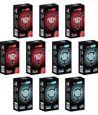 NottyBoy Extra Thin and Strawberry Flavoured Condoms - 100 Units