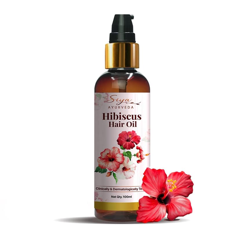 Siya Ayurveda Hibiscus Oil - Ayurvedic Oil for Hair Growth, Natural Hair Care, Improve Scalp Health, and Frizz Control - Herbal Solution for Damaged Hair | Hair Nourishment, 100 ml