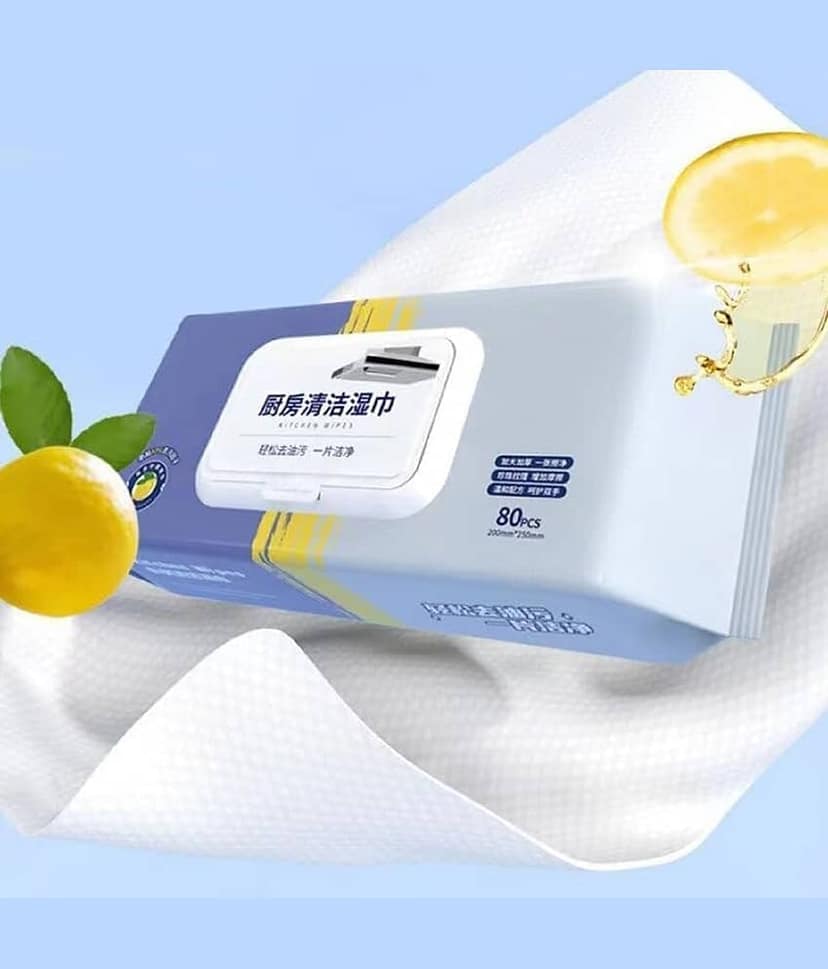 80 PCS Kitchen Cleaning Wet Wipes strong decontamination extra large pack household wet wipes view 7