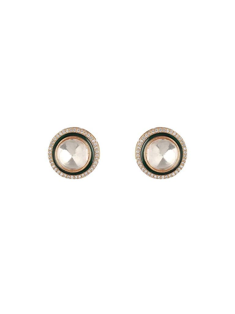 Gold Plated Original Kundan Studded Minimal Officewear Studds Earring view 4