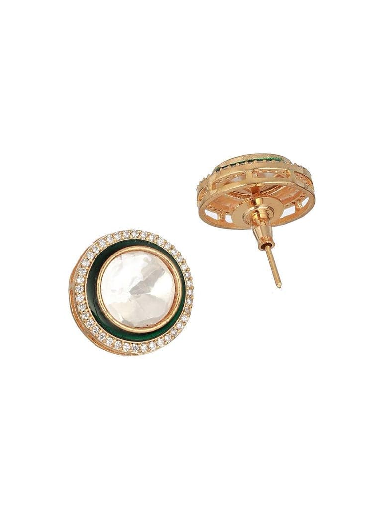 Gold Plated Original Kundan Studded Minimal Officewear Studds Earring view 5