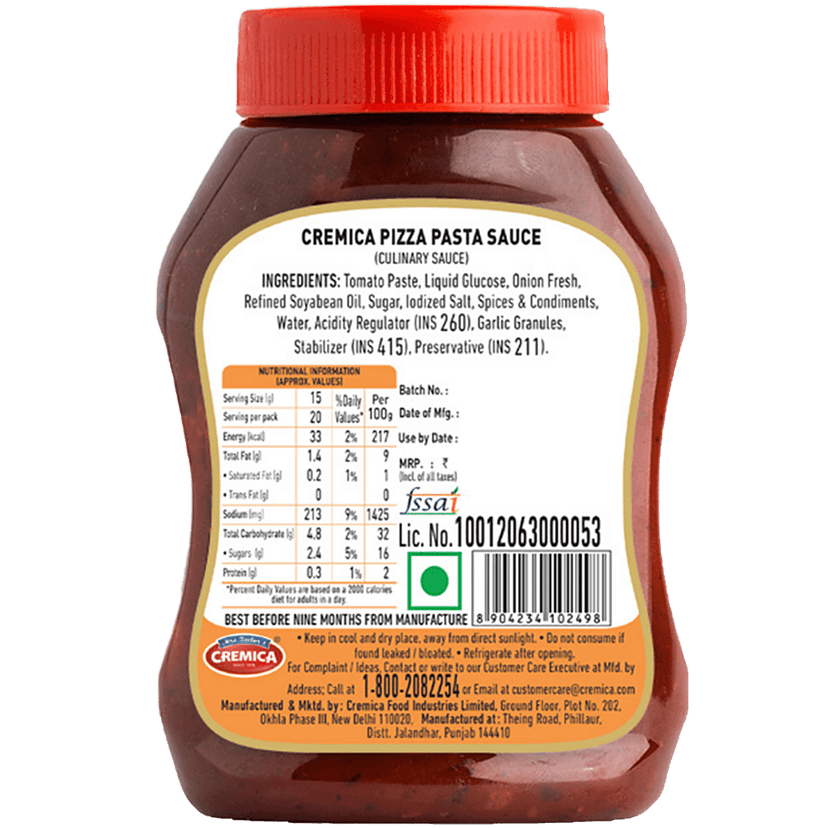 Cremica Pizza Pasta Sauce, 275 G view 2