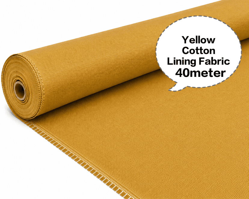 Yellow Cotton Lining Fabric (Chhota Panna), Yellow Cotton Lining Fibre (Chhota Panna), Yellow Lining Cloth (Chhota Panna), Soft Yellow Cotton Lining (Chhota Panna), Yellow Garment Lining Fabric (Chhota Panna) view 3