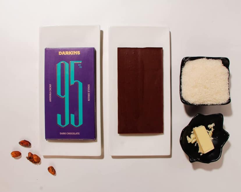 DARKINS 95% Dark Chocolate Single Origin | 80% Dark Chocolate Single Origin | Combo | Vegan | Gluten-Free | Natural | 65 GM Each Pack of 2 view 7