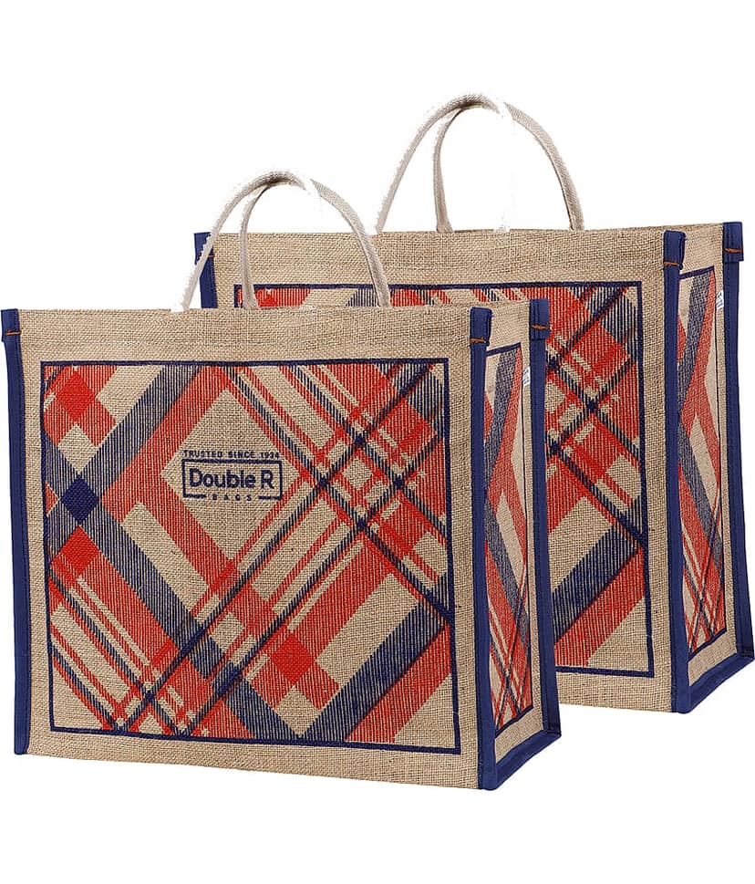 Double R Bags - Blue Jute Shopping Bag