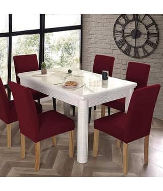 Mahaluxmi Creations 1 Seater Polyester Chair Cover ( Pack of 6 )