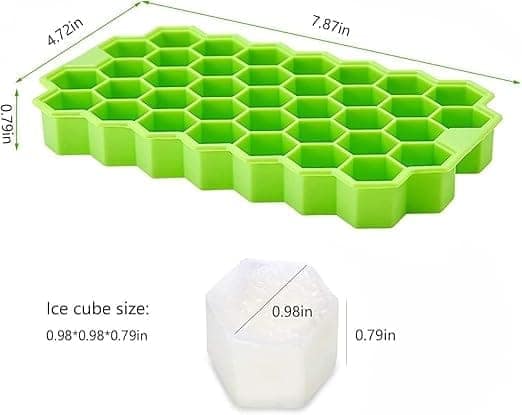 Ice Cube Tray Silicone for Freezer Honeycomb 37 Cavity Ice Cube Mould Flexible Tray for Freezer, Chocolate Cake Maker