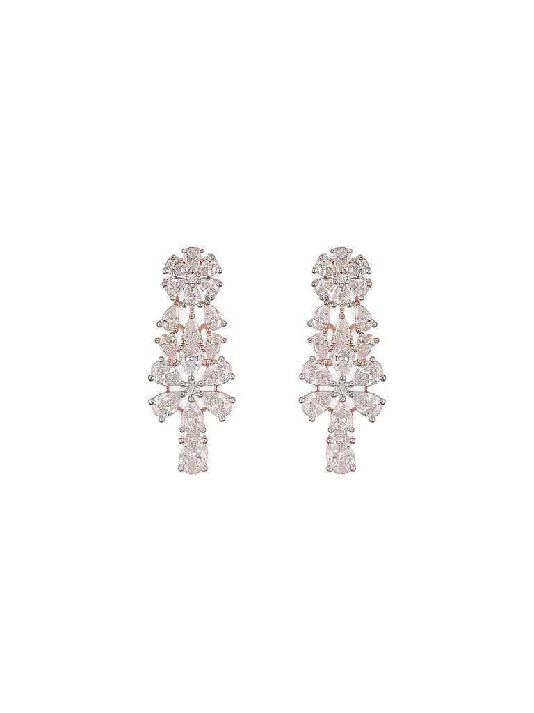 Rose Gold Plated AD Studded Floral Delicate Jewellery Set view 8