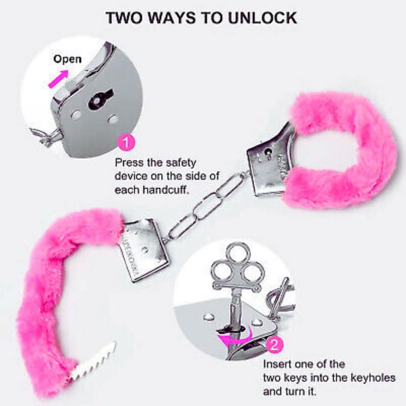 Hen Party Hand Cuffs Hot Pink- 1PC view 7